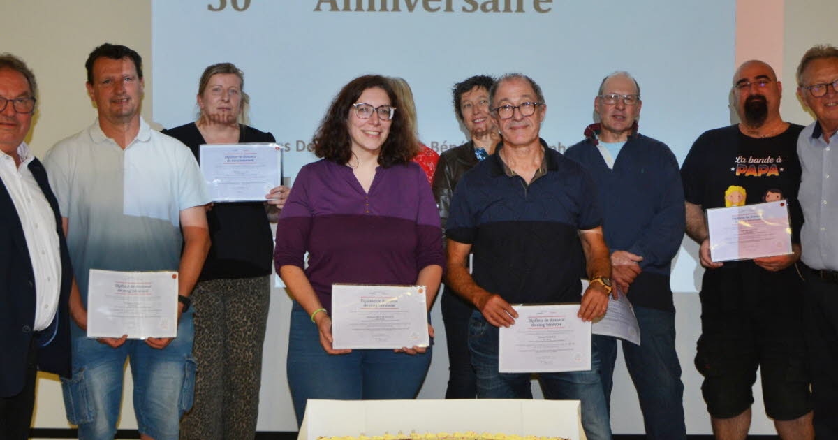 Ittenheim. Bloeddonorvereniging: 20 diploma's uitgereikt