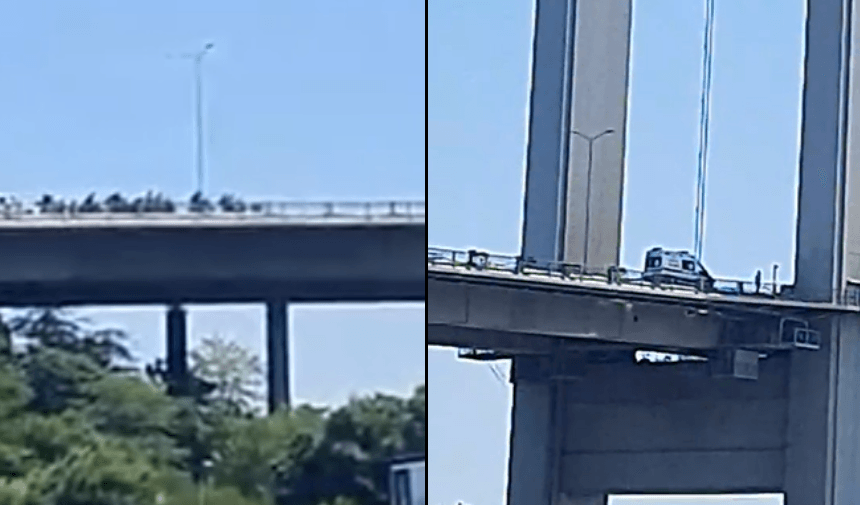 Alarm in Istanbul! Er ging mit einer Waffe in der Hand auf die Brücke, der Verkehr stoppte